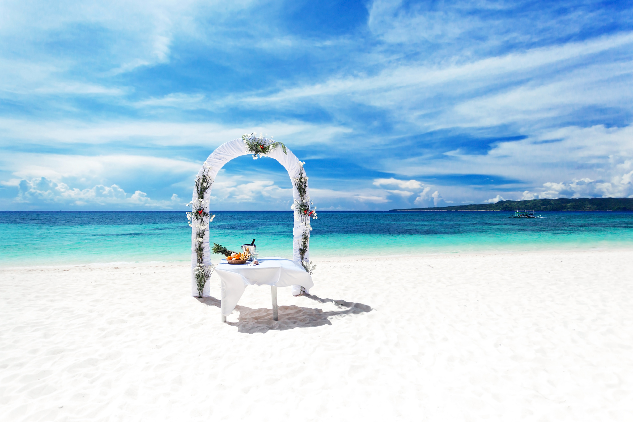 Wedding arch on beautiful beach