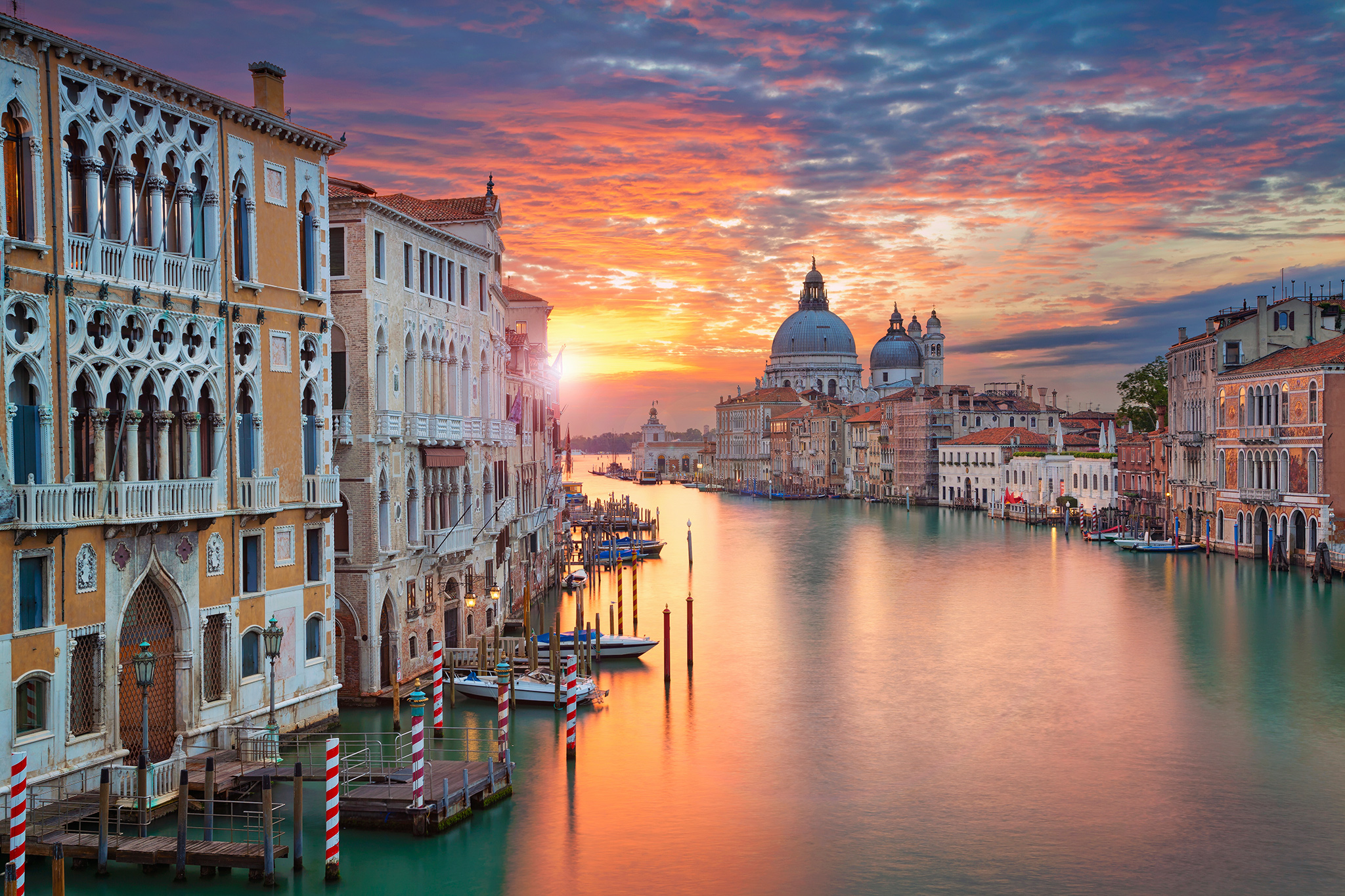 Beautiful sunset in europe
